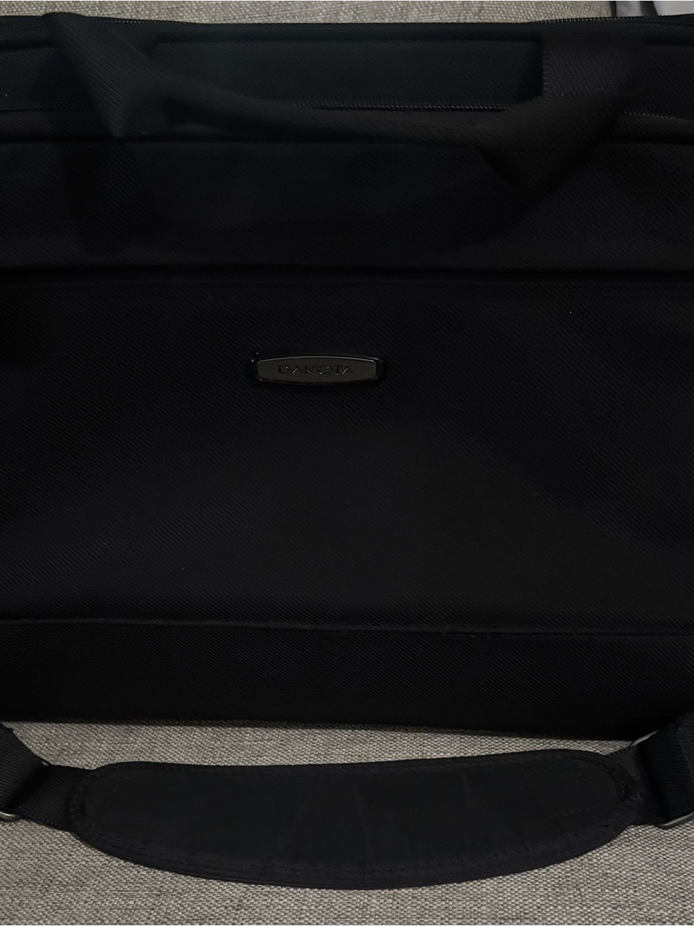 Dakota Black Laptop Briefcase Front Zip Pocket cary on business shoulder bag